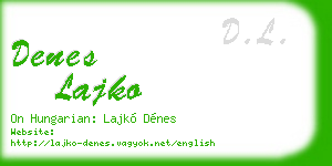 denes lajko business card